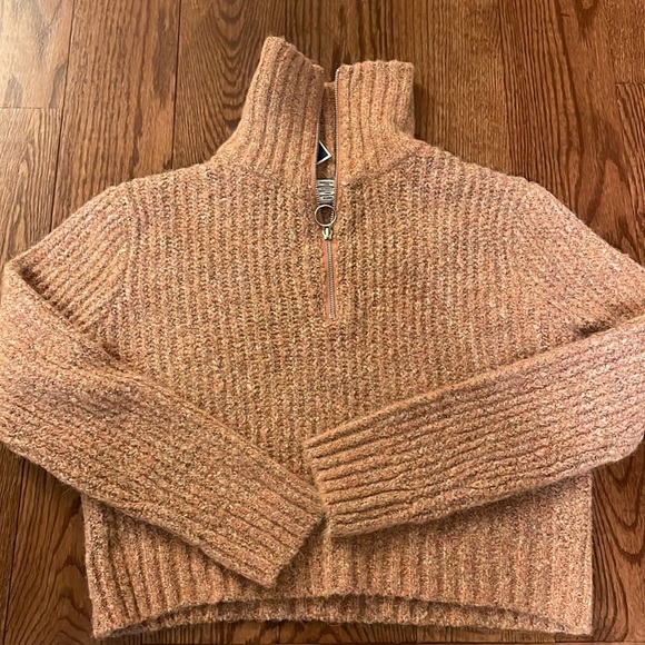Sincerely Jules women’s wool blend collared turtleneck crop sweater half zip SM - Picture 11 of 11